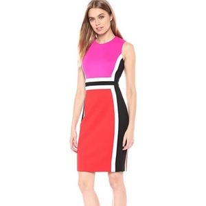 Calvin Klein Colorblock Sheath Dress Size 14